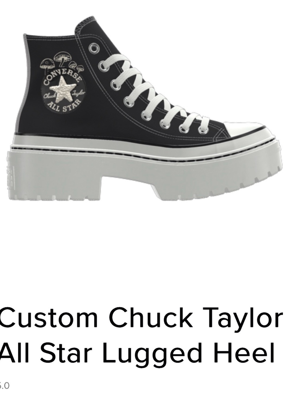 Mushroom Converse Black & White Lugged High-Top Sneaker